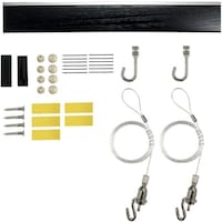 福井金属工芸 福井金属工芸 ピクチャーレール RAILSUNCOLORS Cセット 木目調ブラック 100cm RC100C4