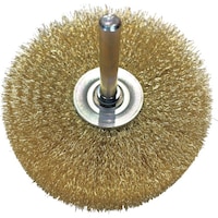 高島産業 軸付ホイールブラシ ホイール型軸付 75x11x25x6x35 真鍮0.15