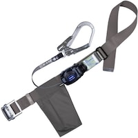 藤井電工 TSUYORON 胴ベルト型墜落制止用器具(巻取タイプ)ロック機構なし リトラ シルバー Mサイズ 幅50MM×長さ1200MM