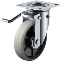 ユーエイキャスター ユーエイ プレート式 自在 キャスター ウレタン 車輪径150mm ストッパー付き PMタイプ PMSLB(L)型 取付寸法94×94(87×87)