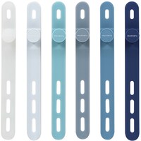 オウルテック Owltech ソフトタッチ シリコン製ケーブルバンド 6色×各1本セット アクアカラー