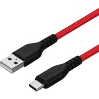 オウルテック Owltech 断線に強く柔らかい USB タイプA to Cケーブル 1.5m ブラックレッド