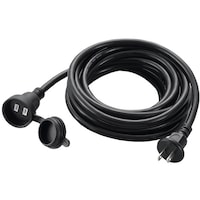 ヤザワコーポレーション YAZAWA 防雨型延長コード1個口5mブラック