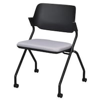 アール・エフ・ヤマカワ アールエフヤマカワ 【SET】SYネスティングチェア ブラック 肘無シ ファブリック ニュートラルグレー 4脚セット RFCSYBFNG4SET 1S(4脚)