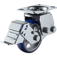 ユーエイキャスター ユーエイ プレート式 固定 キャスター プレミアムウレタン 車輪径150mm ストッパー付き SKYタイプ SKY2RS型 取付寸法112×50(100×56)