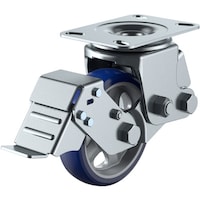 ユーエイキャスター ユーエイ プレート式 自在 キャスター プレミアムウレタン 車輪径150mm ストッパー付き SKYタイプ SKY2SS型 取付寸法133×86(125×62)