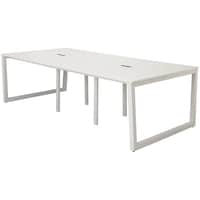 アール・エフ・ヤマカワ アールエフヤマカワ リスム フリーアドレス用テーブル W2400×D1200 ホワイト×ホワイト脚 4ヶ口コンセント付キ RFFLT2412WHWL 1台