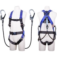 藤井電工 TSUYORON コアハーネス 胴ベルト付き ツインランヤード付き Gブレード(黒) パープル Sサイズ TH5022GB99OTPS2R26BX 1本