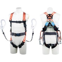 藤井電工 TSUYORON コアハーネス 胴ベルト付き ツインランヤード付き ロック機構付き巻取式ワン・ハンドリトラ オレンジ Sサイズ TH5022OH93SVOTORS2R2 1本