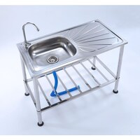 TASSCOM 蛇口付きステンレス流し台 100cm 作業台付き TAN3025 1個