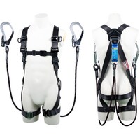 藤井電工 TSUYORON 黒影ハーネス ツインランヤード付き Gブレード(黒) ダークグレー LLサイズ 130KG対応型 TH5042GB99OTDGLL130K 1本