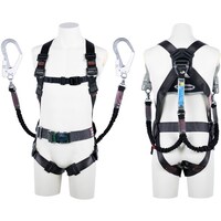 藤井電工 TSUYORON コアハーネス 胴ベルト付き ツインランヤード付き 伸縮式ノビロン(BK) ダークグレー Sサイズ TH5022NV93SVOTDGS2R2 1本