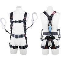 藤井電工 TSUYORON 飛燕ハーネス 胴ベルト付き ツインランヤード付き ロック機構付き巻取式コルトリトラ ダークグレー Sサイズ TH5062CR93SVOTDGBKS2 1本