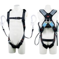 藤井電工 TSUYORON スマートハーネス ツインランヤード付き ロック機構付き巻取式ワン・ハンドリトラ 黒 Sサイズ THSM5102OH93SVOTBLKS 1本