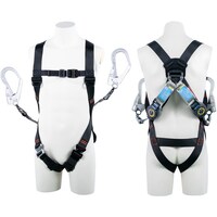 藤井電工 TSUYORON ライトハーネス ツインランヤード付き ロック機構付き巻取式SRリトラ 黒 Sサイズ TH5102TR93SVOTBLKS2R 1本