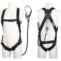 藤井電工 TSUYORON ライトハーネス シングルランヤード付き Gブレード(黒) 黒 Sサイズ TH510GB99OTBLKSR26JA 1本