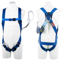 藤井電工 TSUYORON ライトハーネス シングルランヤード付き ロック機構付き巻取式SRリトラ 青 Sサイズ TH510TR93SVOTBL4SR23 1本