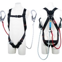 藤井電工 TSUYORON ライトハーネス ツインランヤード付き 三つ打ちロープ 黒 Sサイズ TH510DZ1OTBLKS2R23JA 1本