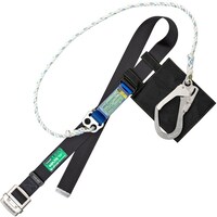 藤井電工 TSUYORON 胴ベルト型墜落制止用器具(ロープタイプ) セフライト(三つ打ちロープ) 黒 LLサイズ 幅50MM×長さ1600MM 130KG対応型