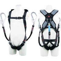 藤井電工 TSUYORON スマートハーネス ツインランヤード付き 伸縮式ノビロン(BK) 黒 Sサイズ THSM5102NV93SVOTBLKS 1本