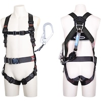 藤井電工 TSUYORON コアハーネス 胴ベルト付き シングルランヤード付き ロック機構付き巻取式コルトリトラ ダークグレー Mサイズ TH502CR93SVOTDGBKMR2 1本