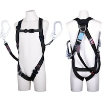 藤井電工 TSUYORON ライトハーネス ダブルランヤード付き ロック機構付き巻取式SRリトラ+ノビロン(BK) 黒 Sサイズ TH510TRNV93SVOTBLKS2 1本