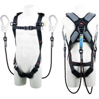 藤井電工 TSUYORON スマートハーネス ツインランヤード付き Gブレード(黒) 黒 Mサイズ THSM5102GB93SVOTBLKM 1本