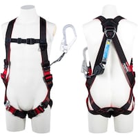 藤井電工 TSUYORON レヴォハーネス シングルランヤード付き ロック機構付き巻取式コルトリトラ 黒・赤 Sサイズ TH508CR93SVOTBKRBKSR 1本