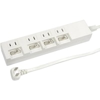 ヤザワコーポレーション YAZAWA 個別スイッチ付節電タップ4個口2m白 Y02442WH 1個