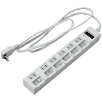 ヤザワコーポレーション YAZAWA 個別集中スイッチ付節電タップ6個口2m白 Y02BKS672WH 1個