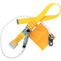 藤井電工 TSUYORON 胴ベルト型墜落制止用器具(ロープタイプ) LSA(三つ打ちロープ) 黄 Mサイズ 幅50MM×長さ1200MM