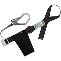 藤井電工 TSUYORON 胴ベルト型墜落制止用器具(巻取タイプ)ロック機構付き ワン・ハンドリトラ 黒 Lサイズ 幅50MM×長さ1400MM