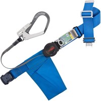 藤井電工 TSUYORON 胴ベルト型墜落制止用器具(巻取タイプ)ロック機構付き ワン・ハンドリトライト 青 Sサイズ 幅50MM×長さ1100MM ワンタッチバックル仕様