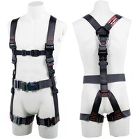 藤井電工 TSUYORON 飛燕ハーネス ハーネス本体のみ 胴ベルト付き(ワンタッチバックル) ダークグレー LLサイズ