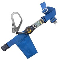 藤井電工 TSUYORON 胴ベルト型墜落制止用器具(巻取タイプ)ロック機構付き ロックリトラ 青 Mサイズ 幅50MM×長さ1200MM ワンタッチバックル仕様