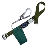 藤井電工 TSUYORON 胴ベルト型墜落制止用器具(巻取タイプ)ロック機構なし リトラ 深緑 Lサイズ 幅50MM×長さ1400MM