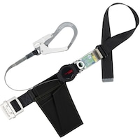 藤井電工 TSUYORON 胴ベルト型墜落制止用器具(巻取タイプ)ロック機構付き ワン・ハンドリトライト 黒 Sサイズ 幅50MM×長さ1100MM