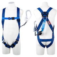 藤井電工 TSUYORON ライトハーネス シングルランヤード付き ロック機構付き巻取式コルトリトラ 青 LLサイズ 130KG対応型 TH510CR93SVOTBL4BKLL 1本