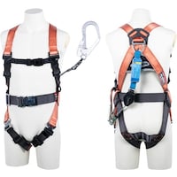 藤井電工 TSUYORON コアハーネス 胴ベルト付き シングルランヤード付き ロック機構付き巻取式コルトリトラ オレンジ LLサイズ 130KG対応型 TH502CR93SVOTORBKLL1 1本