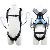 藤井電工 TSUYORON スマートハーネス ツインランヤード付き ロック機構付き巻取式SRリトラ 黒 LLサイズ 130KG対応型 THSM5102TR93SVOTBLKL 1本