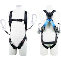 藤井電工 TSUYORON ライトハーネス ツインランヤード付き ロック機構付き巻取式SRリトラ 黒 LLサイズ 130KG対応型 TH5102TR93SVOTBLKLL1 1本