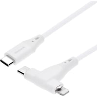 オウルテック Owltech USBケーブル 超柔らかで絡まりにくい 2in1ケーブル 1m ホワイト