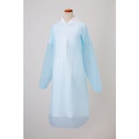 ハクゾウメディカル ハクゾウメディカル ハクゾウプラスチックガウンGP ゴムそでタイプ ブルー 15枚/箱