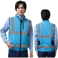 岡潮 岡潮 高視認性空調安全ベスト(ウェアのみ) 30221 蛍光ブルー7L 302217L 1着