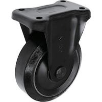シシク シシク プレート式キャスター(プレス製ウレタン車輪) 固定 径100mm ブラックキャスター