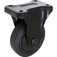 シシク シシク プレート式キャスター(プレス製ゴム車輪) 固定 径150mm ブラックキャスター BKWK150 1個