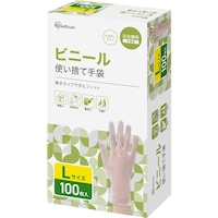 アイリスオーヤマ IRIS 106470 ビニール手袋 Lサイズ 100枚
