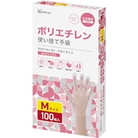 アイリスオーヤマ IRIS 106472 ポリエチレン手袋 Mサイズ 100枚 RCPE100M 1箱(100枚)