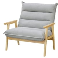 アイリスオーヤマ IRIS 105891 1人掛けワイドハイバックソファ グレー LHB1W 1台