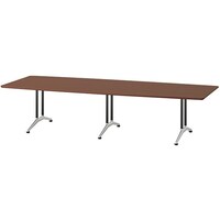 NAIKI ミーティングテーブル(配線無 KDF型/天板:ダークウォールナット 脚:ブラック/W3200×D1200×H714 KDF3212BWN 1台
